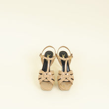YSL Dark Beige Tribute Platform Sandal 39