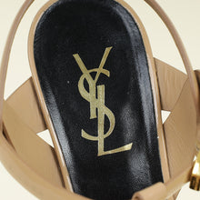 YSL Dark Beige Tribute Platform Sandal 39
