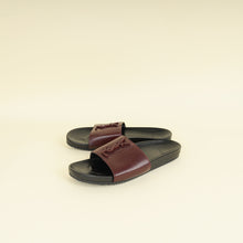 YSL Burgundy Joan Slide Sandals 41