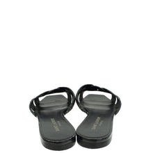 YSL Black Coarse Glitter Tribute Flat Mules 36.5