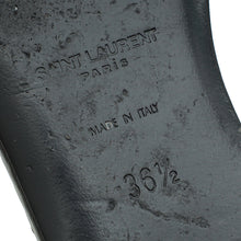 YSL Black Coarse Glitter Tribute Flat Mules 36.5