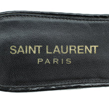 YSL Black Coarse Glitter Tribute Flat Mules 36.5