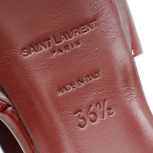 YSL Dark Red Mid Heel Tribute Sandals 36.5