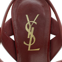 YSL Dark Red Mid Heel Tribute Sandals 36.5