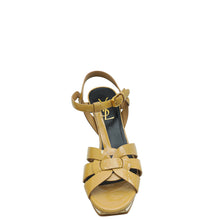 YSL Beige Mid Heel Tribute Sandals 36.5