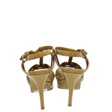 YSL Beige Mid Heel Tribute Sandals 36.5