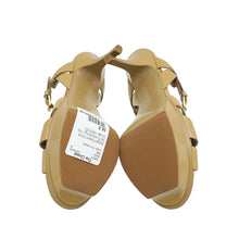 YSL Beige Mid Heel Tribute Sandals 36.5