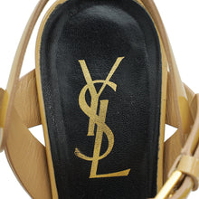 YSL Beige Mid Heel Tribute Sandals 36.5