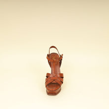 YSL Brown High Heeled Tribute Sandals 37.5