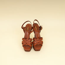 YSL Brown High Heeled Tribute Sandals 37.5