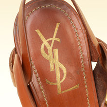 YSL Brown High Heeled Tribute Sandals 37.5
