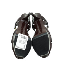 YSL Bordeaux Mid Heel Tribute Sandals 37