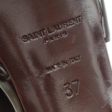 YSL Bordeaux Mid Heel Tribute Sandals 37