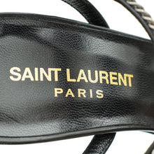 YSL Black Jane Chain Pearl Platform Heeled Sandals 37