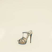 YSL Multicolor Tribute Python Embossed Sandal 38