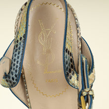 YSL Multicolor Tribute Python Embossed Sandal 38