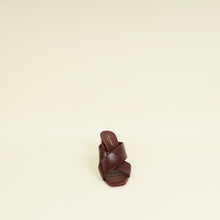 YSL Burgundy Loulou Criss Cross Mules 39.5