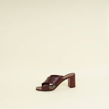 YSL Burgundy Loulou Criss Cross Mules 39.5