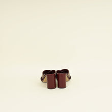 YSL Burgundy Loulou Criss Cross Mules 39.5