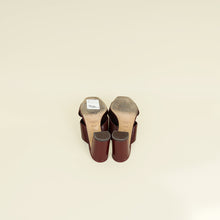 YSL Burgundy Loulou Criss Cross Mules 39.5