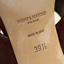 YSL Burgundy Loulou Criss Cross Mules 39.5