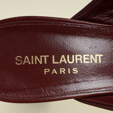YSL Burgundy Loulou Criss Cross Mules 39.5