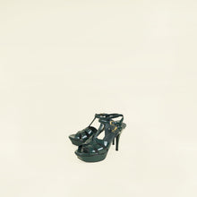 YSL Green Heeled Tribute Sandal 39.5