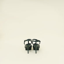 YSL Green Heeled Tribute Sandal 39.5