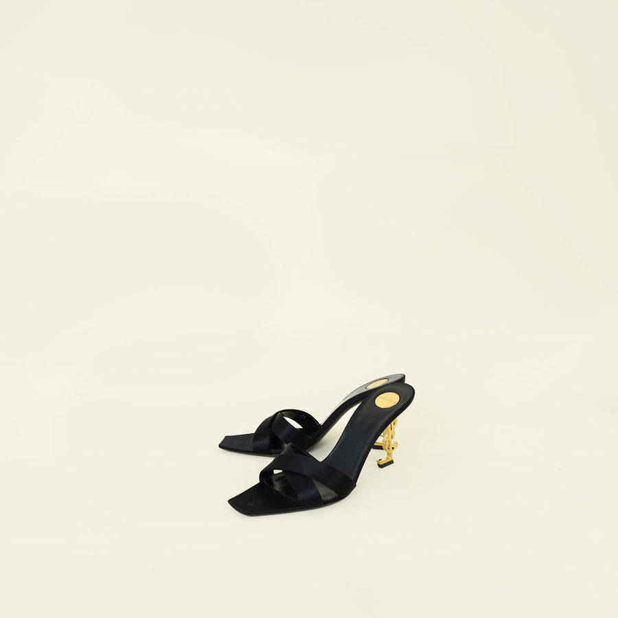 YSL Black Opyum Mules 40.5