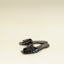YSL Black Tribute Flat Sandals 40