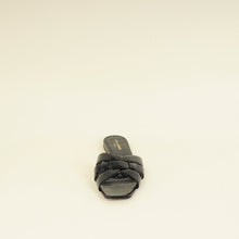 YSL Black Tribute Flat Sandals 40