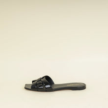YSL Black Tribute Flat Sandals 40