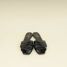 YSL Black Tribute Flat Sandals 40