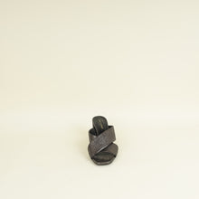 YSL Metallic Dark Grey Loulou Criss Cross Mules 40