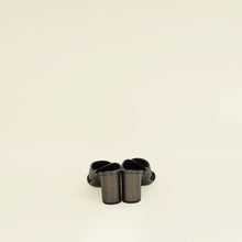 YSL Metallic Dark Grey Loulou Criss Cross Mules 40