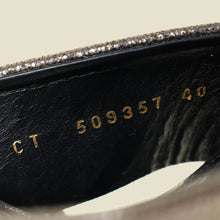 YSL Metallic Dark Grey Loulou Criss Cross Mules 40