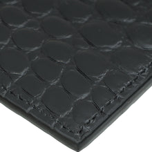 YSL Black Croco Embossed Cassandre Card Case