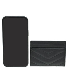 YSL Black Cassandre Matelasse Card Case