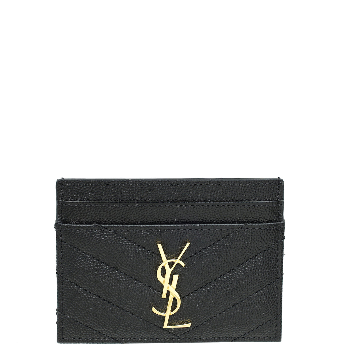 YSL Black Cassandre Matelasse Card Case