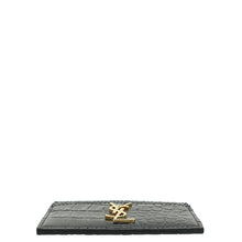 YSL Black Croco Embossed Cassandre Card Case