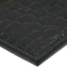 YSL Black Croco Embossed Cassandre Card Case