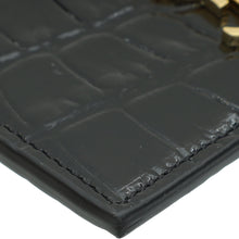 YSL Black Croco Embossed Cassandre Card Case