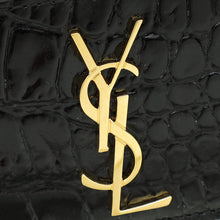 YSL Black Croco Embossed Cassandre Card Case