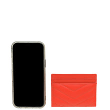 YSL Red Cassandre Matelasse Card Case