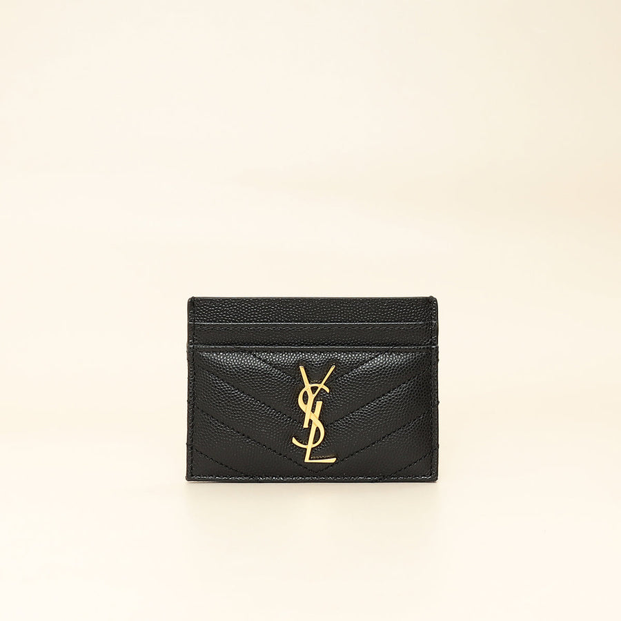 YSL Black Cassandre Matelasse Card Case
