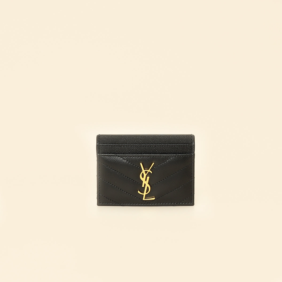 YSL Black Cassandre Matelasse Card Case