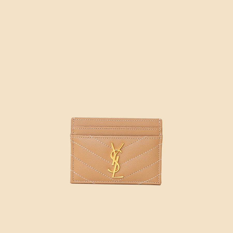 YSL Dusty Rose Cassandre Matelasse Card Case