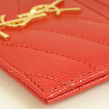 YSL Coral Red Cassandre Matelasse Card Case