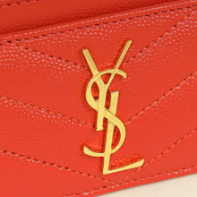 YSL Coral Red Cassandre Matelasse Card Case
