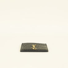 YSL Black Croco Embossed Cassandre Card Holder